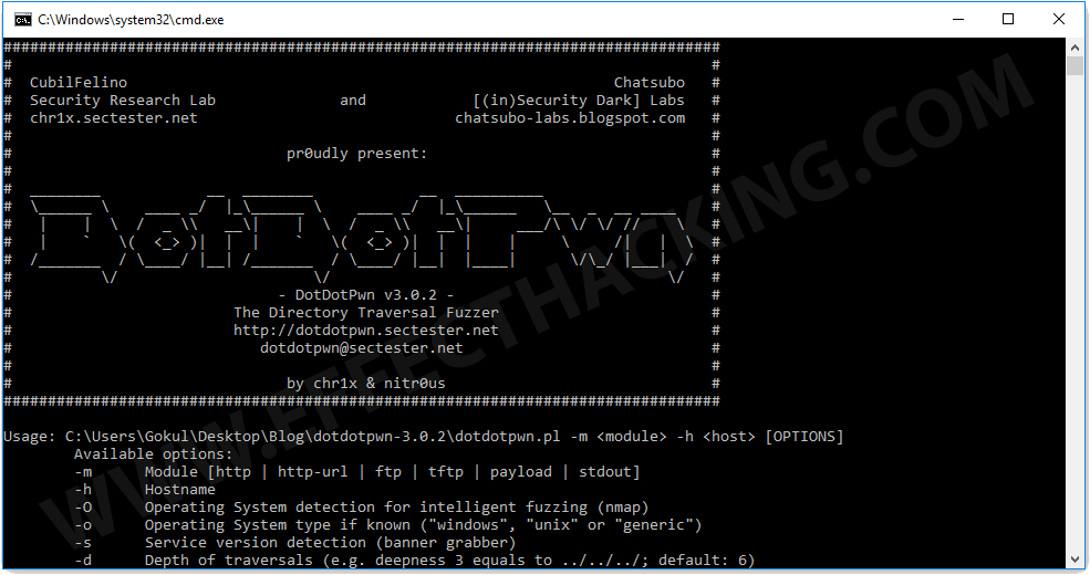 Directory Traversal with DotDotPwn (HTTPS Mode)
